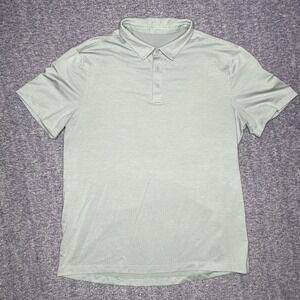 Lululemon Short Sleeve Polo Shirt Men's‎ M Golf Athletic Light Green